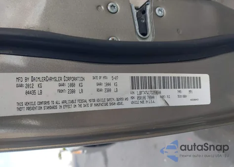 2007 Jeep Compass Sport from USA, damaged, VIN 1J8FT47W17D358500